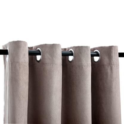 Gordijn Verduisterend Met Metalen Ringen 2 140 x 245 cm Taupe