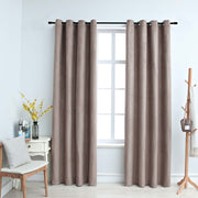 Gordijn verduisterend 2 st 140x245 cm taupe