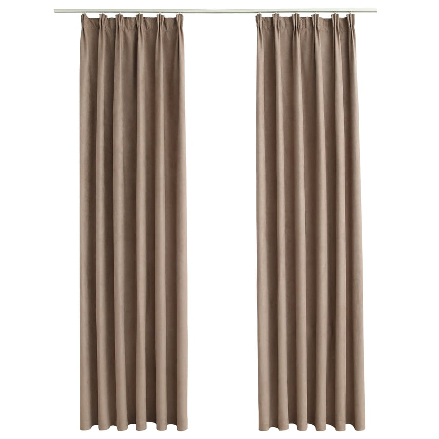 Gordijnen Verduisterend Met Haken 140 x 175 cm Taupe