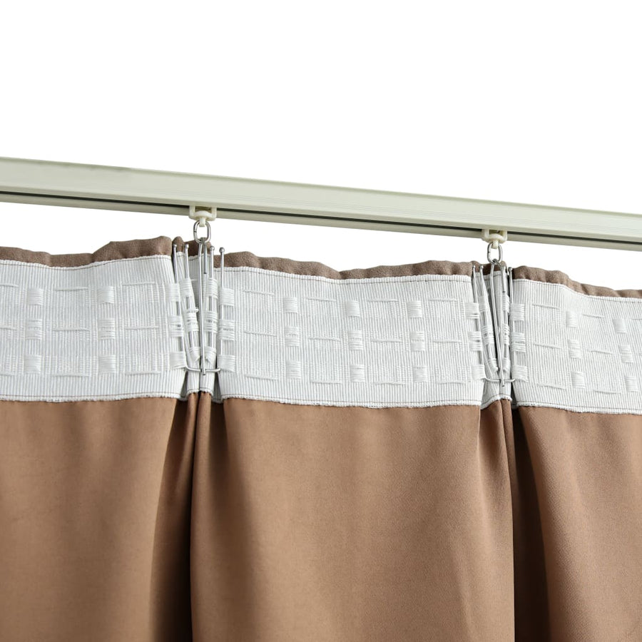 Gordijnen Verduisterend Met Haken 140 x 175 cm Taupe