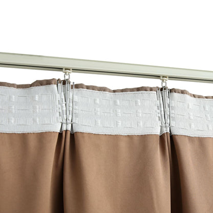 Gordijnen Verduisterend Met Haken 140 x 245 cm Taupe