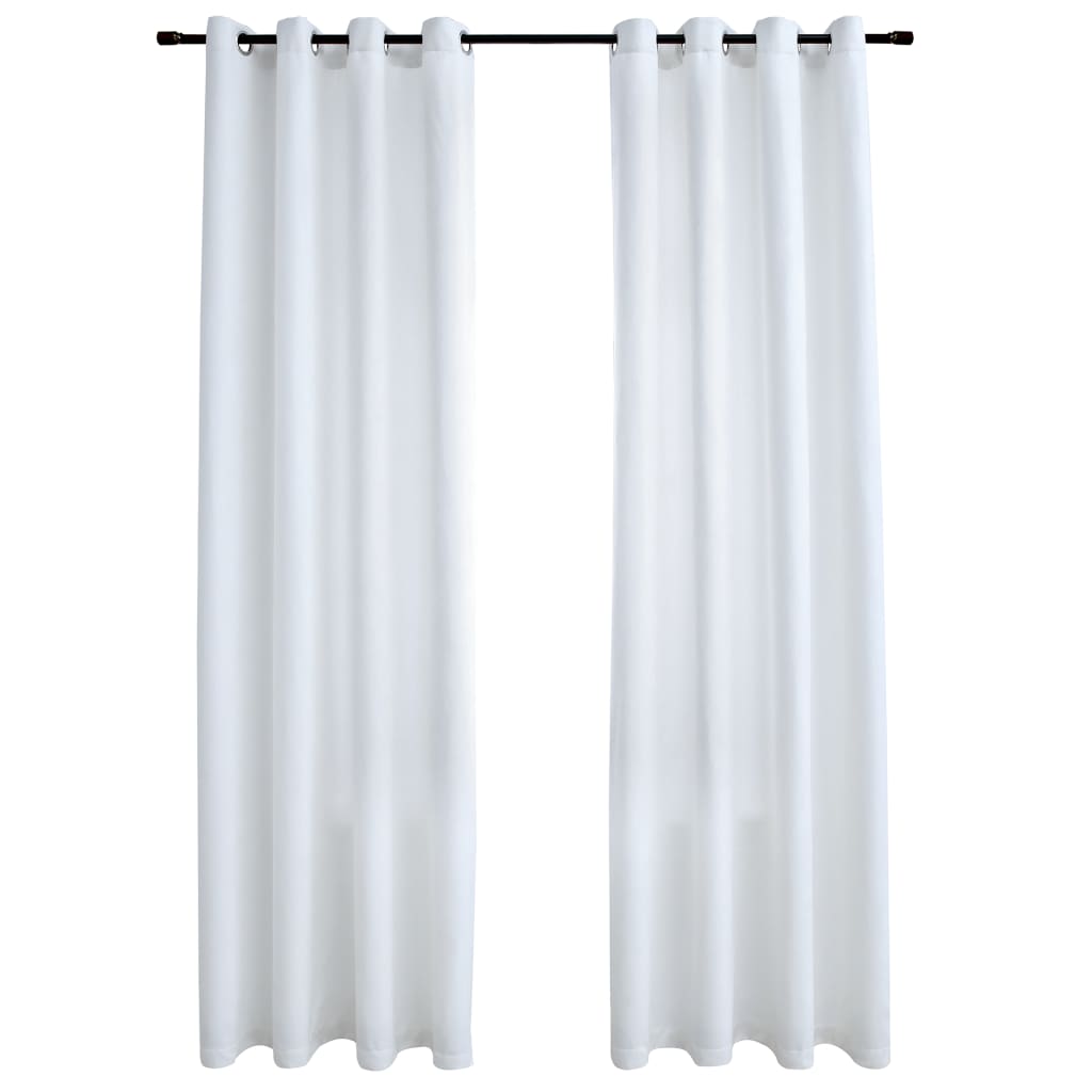 Gordijnen Verduisterend Met Ringen 2 140 x 225 cm Gebroken wit