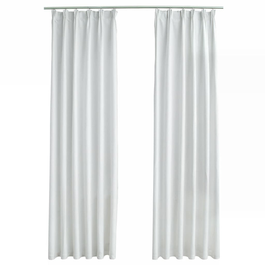 Gordijnen Verduisterend Met Haken 140 x 175 cm Gebroken wit
