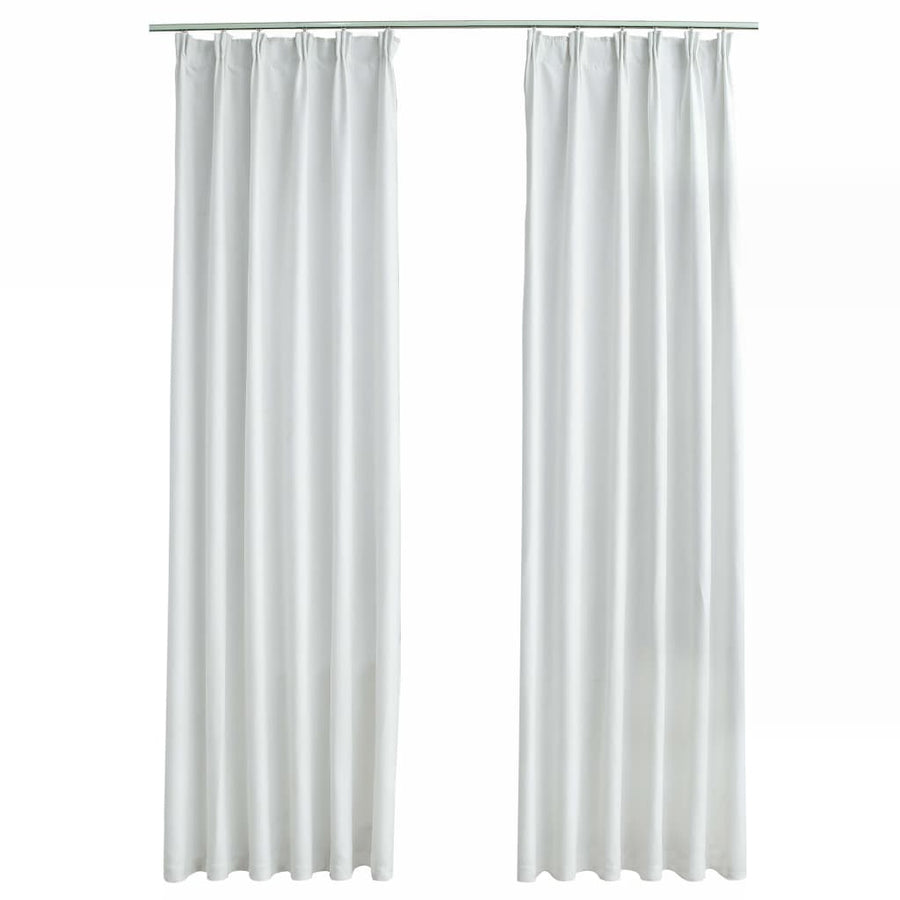 Gordijnen Verduisterend Met Haken 140 x 225 cm Gebroken wit