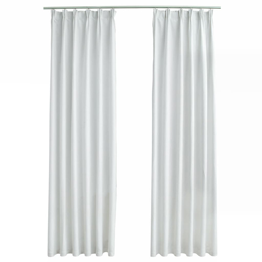 Gordijnen Verduisterend Met Haken 140 x 245 cm Gebroken wit