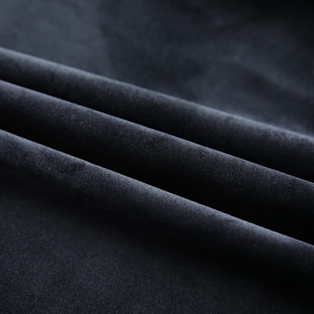 Gordijnen Verduisterend Met Haken Fluweel 140 x 175 cm Zwart