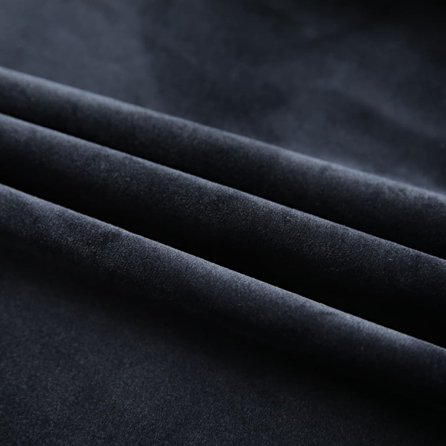 Gordijnen Verduisterend Met Haken Fluweel 140 x 175 cm Zwart