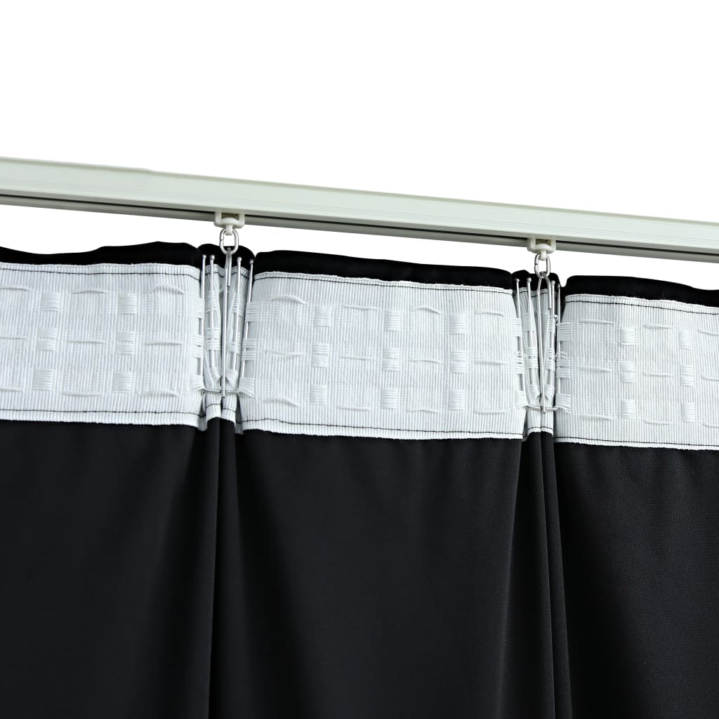Gordijnen Verduisterend Met Haken Fluweel 140 x 175 cm Zwart