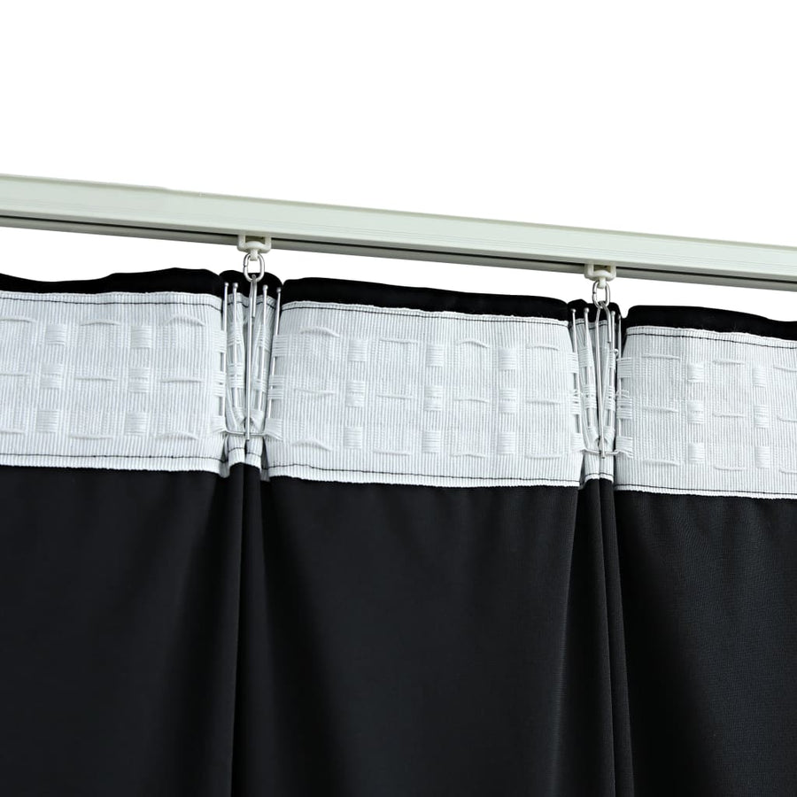Gordijnen Verduisterend Met Haken Fluweel 140 x 175 cm Zwart