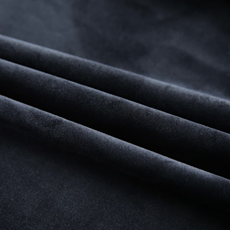 Gordijnen Verduisterend Met Haken Fluweel 140 x 225 cm Zwart