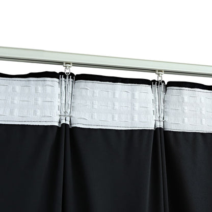 Gordijnen Verduisterend Met Haken Fluweel 140 x 225 cm Zwart