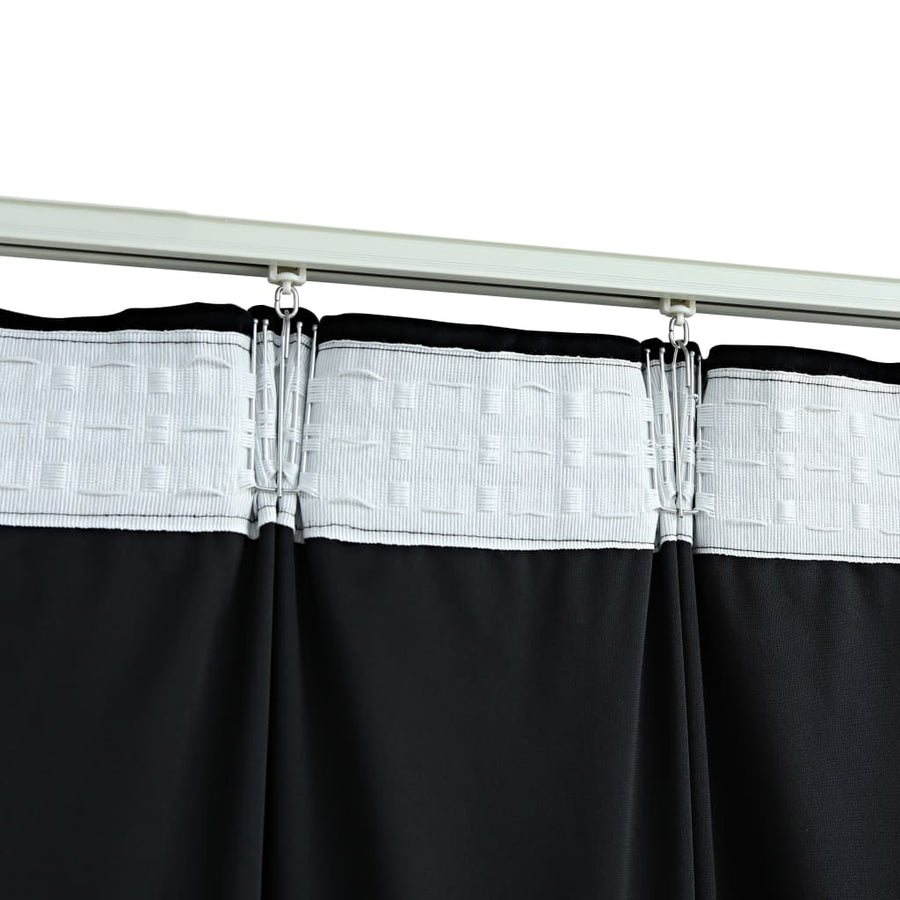 Gordijnen Verduisterend Met Haken Fluweel 140 x 225 cm Zwart