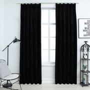 Verduisterende gordijnen 2 st 140x225 cm fluweel zwart