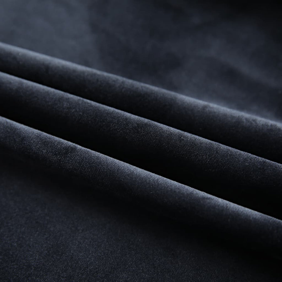 Gordijnen Verduisterend Met Haken Fluweel 140 x 245 cm Zwart
