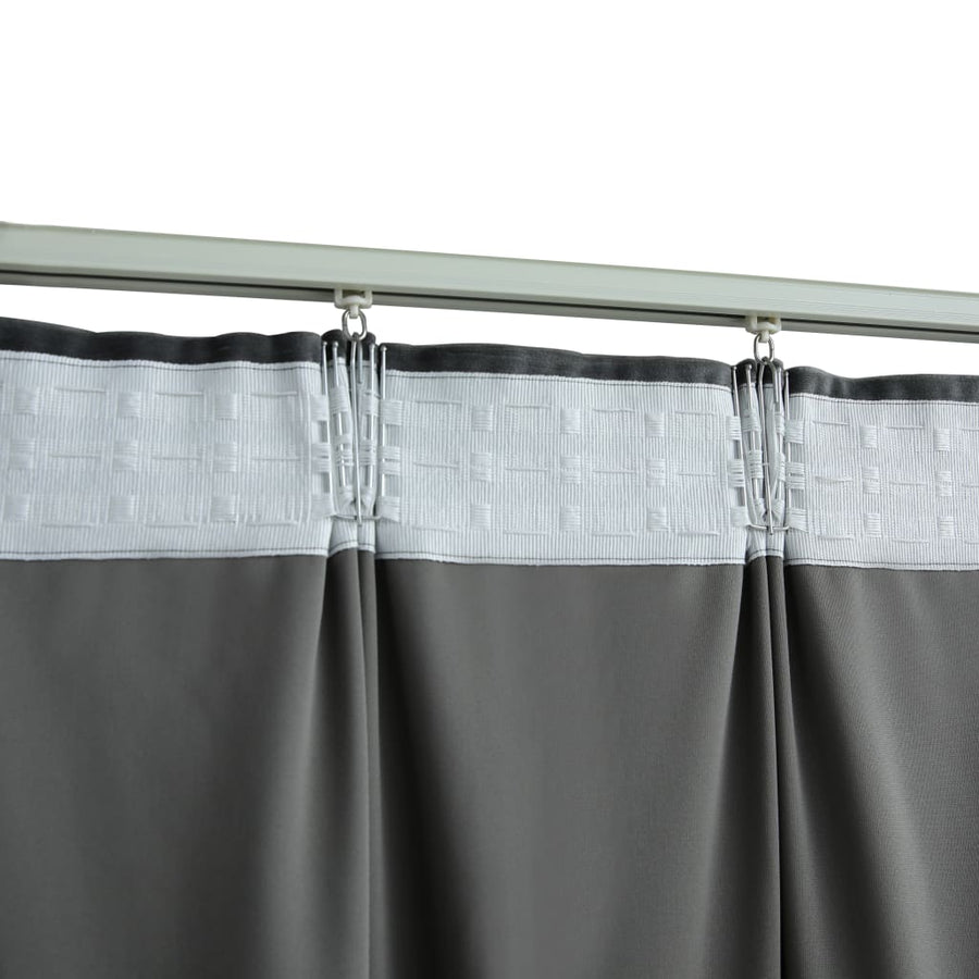 Gordijnen Verduisterend Met Haken Fluweel 140 x 175 cm Antraciet