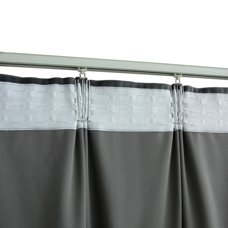 Gordijnen Verduisterend Met Haken Fluweel 140 x 245 cm Antraciet