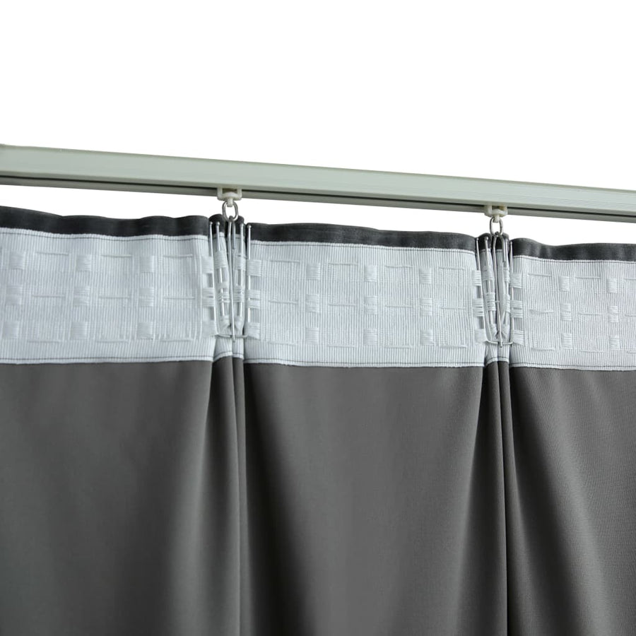 Gordijn Verduisterend Met Haken 290X245 Cm Fluweel Antraciet