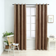 Gordijn verduisterend 2 st 140x225 cm fluweel beige