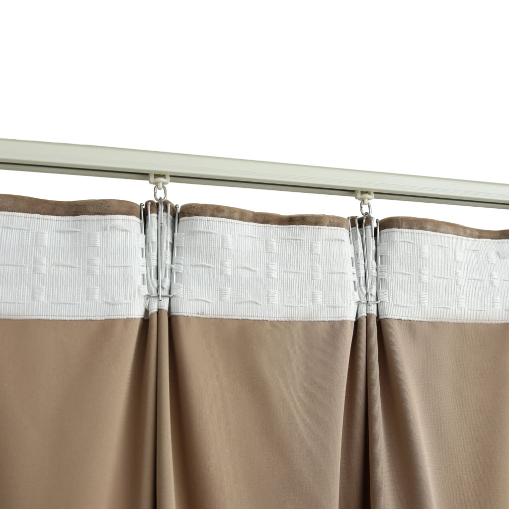 Gordijnen Verduisterend Met Haken Fluweel 140 x 175 cm Beige
