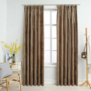 Verduisterende gordijnen 2 st 140x175 cm fluweel beige