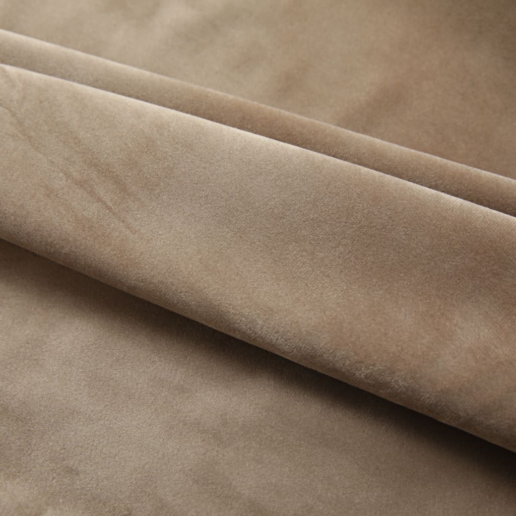 Gordijnen Verduisterend Met Haken Fluweel 140 x 225 cm Beige