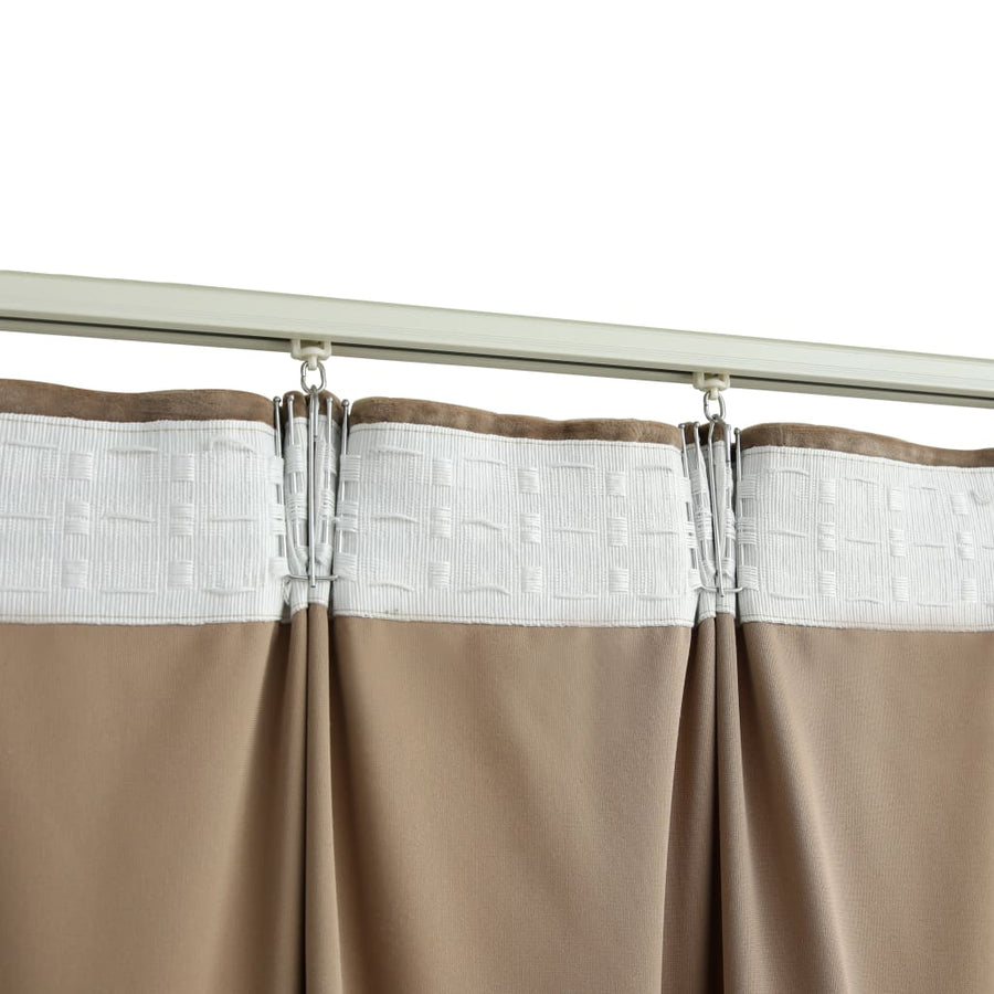 Gordijnen Verduisterend Met Haken Fluweel 140 x 225 cm Beige