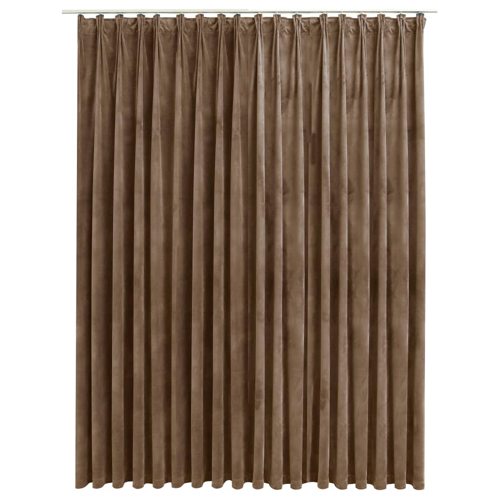 Gordijn Verduisterend Met Haken 290X245 Cm Fluweel Beige