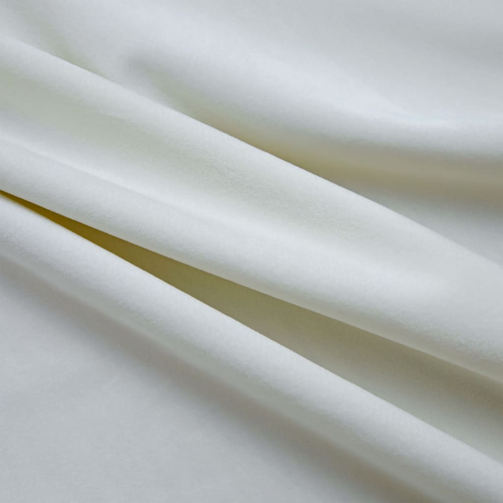 Gordijn Verduisterend Met Ringen Fluweel 140 x 175 cm Crème