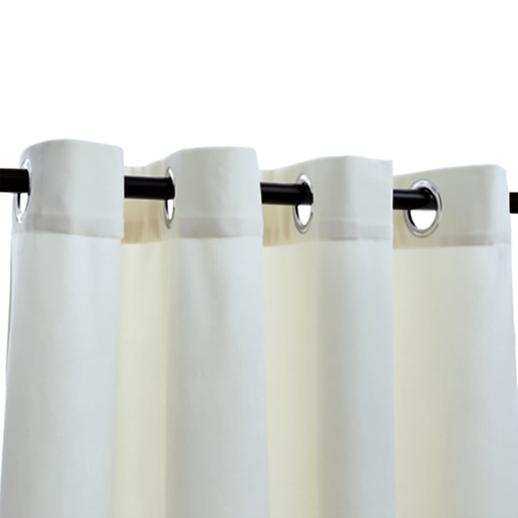 Gordijn Verduisterend Met Ringen Fluweel 140 x 225 cm Crème