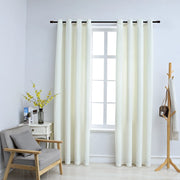 Gordijn verduisterend 2 st 140x225 cm fluweel crème
