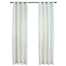 Gordijn Verduisterend Met Ringen Fluweel 140 x 245 cm Crème