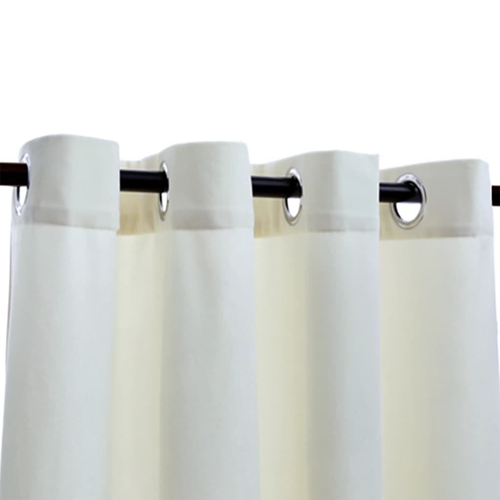 Gordijn Verduisterend Met Ringen Fluweel 140 x 245 cm Crème