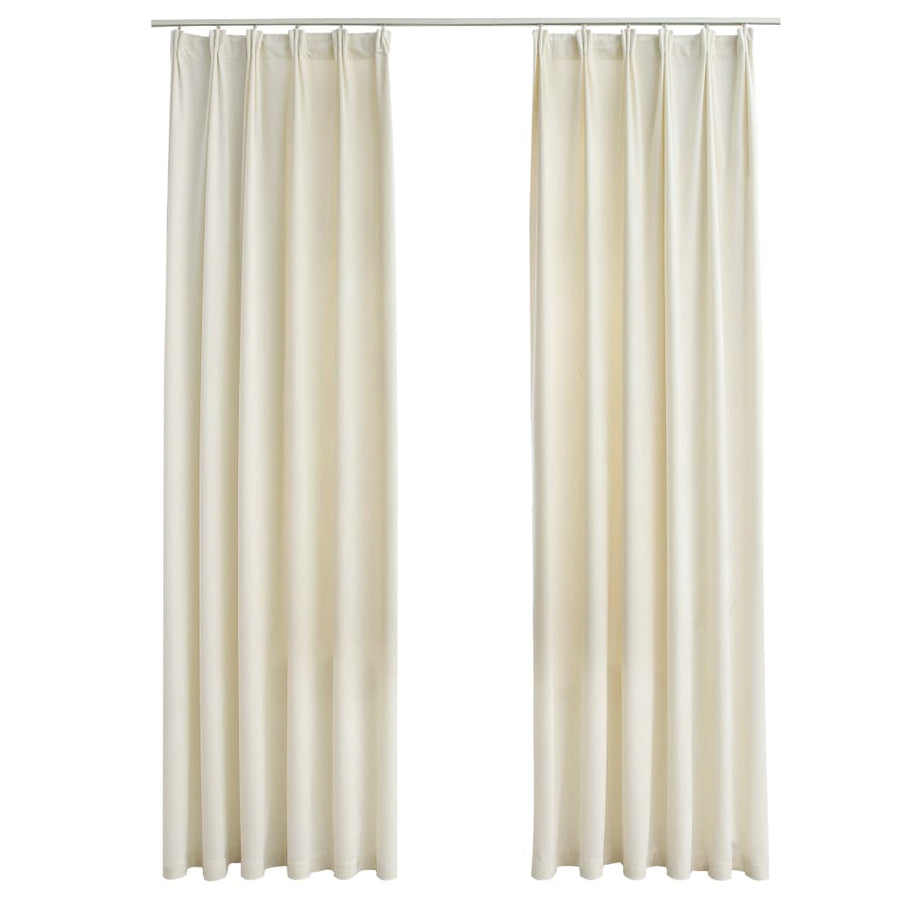 Gordijnen Verduisterend Met Haken Fluweel 140 x 175 cm Crème