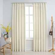 Gordijnen verduisterend 2 st 140x175 cm fluweel crème