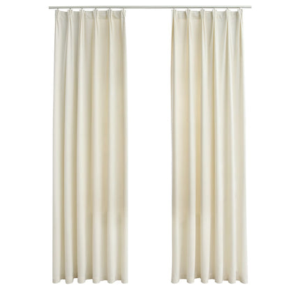 Gordijnen Verduisterend Met Haken Fluweel 140 x 225 cm Crème