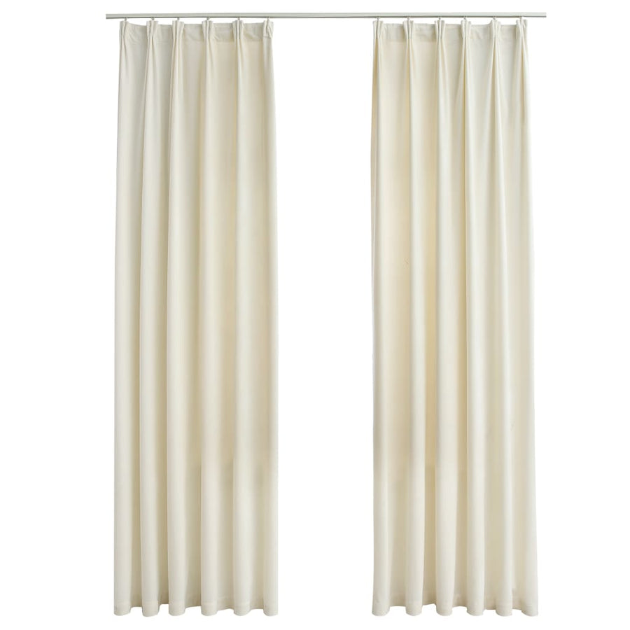Gordijnen Verduisterend Met Haken Fluweel 140 x 245 cm Crème