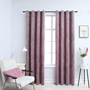 Gordijnen verduisterend 2 st 140x175 cm fluweel roze