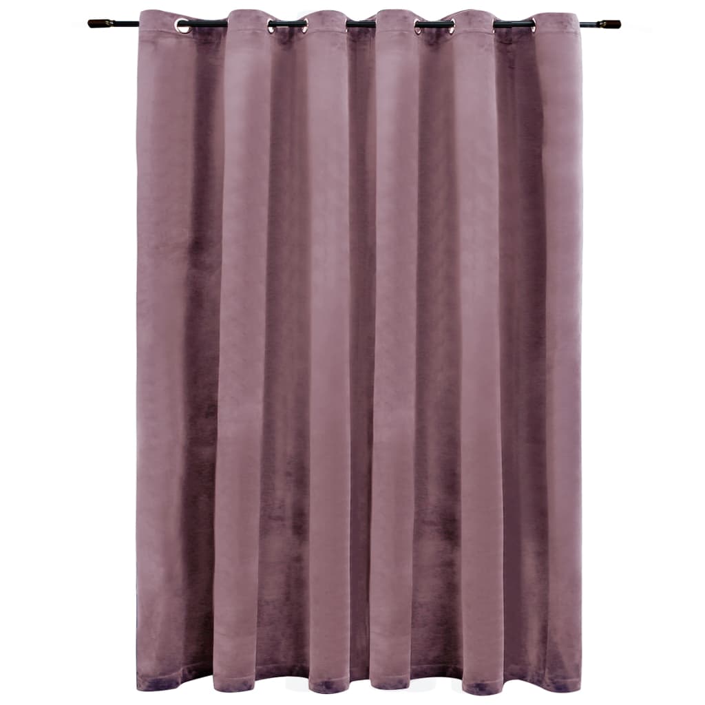 Gordijn Verduisterend Met Ringen 290X245 Cm Fluweel Antiekroze