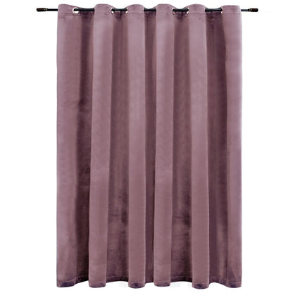 Gordijn Verduisterend Met Ringen 290X245 Cm Fluweel Antiekroze