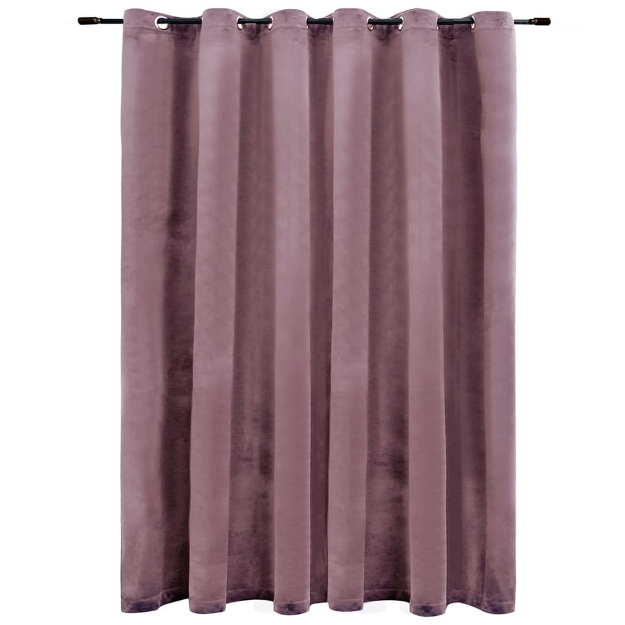 Gordijn Verduisterend Met Ringen 290X245 Cm Fluweel Antiekroze