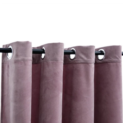 Gordijn Verduisterend Met Ringen 290X245 Cm Fluweel Antiekroze
