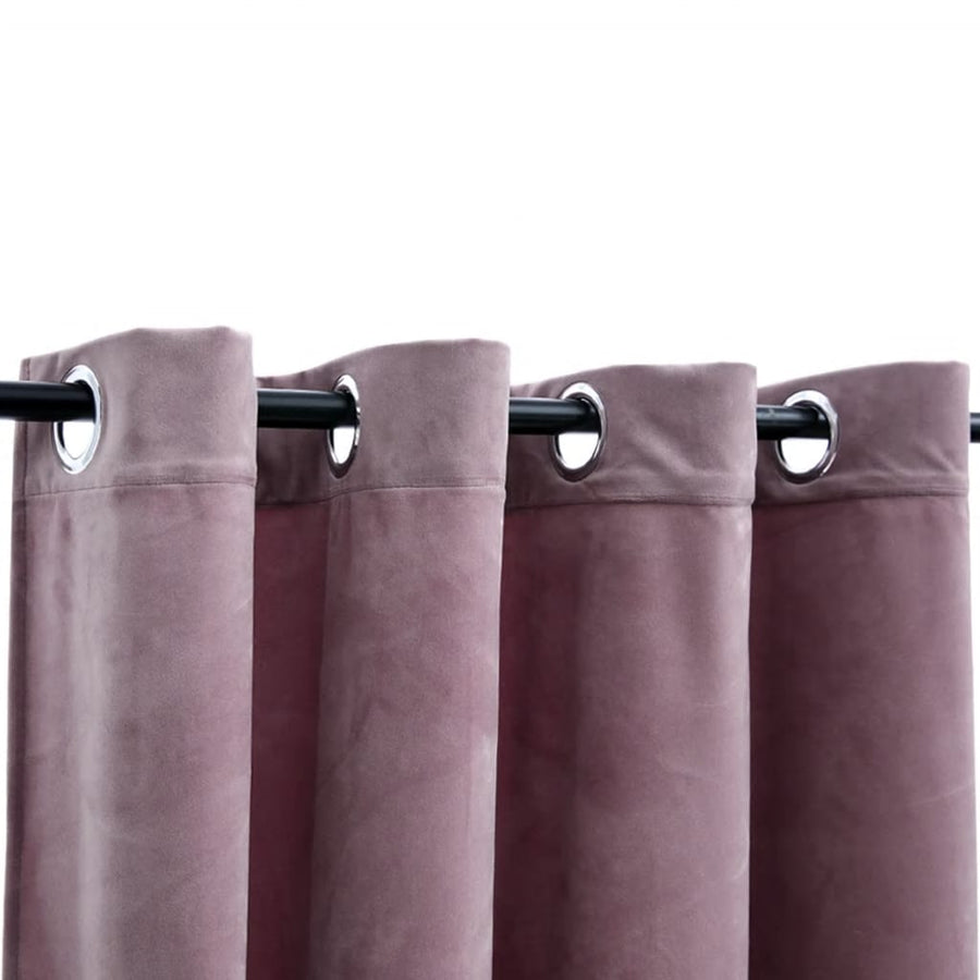 Gordijn Verduisterend Met Ringen 290X245 Cm Fluweel Antiekroze