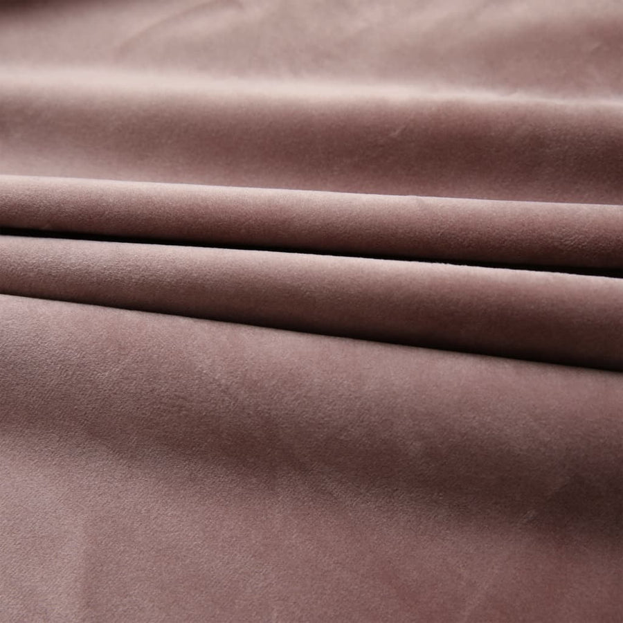 Gordijnen Verduisterend Met Haken 140X45 Cm Fluweel Roze 140 x 245cm Antiekroze