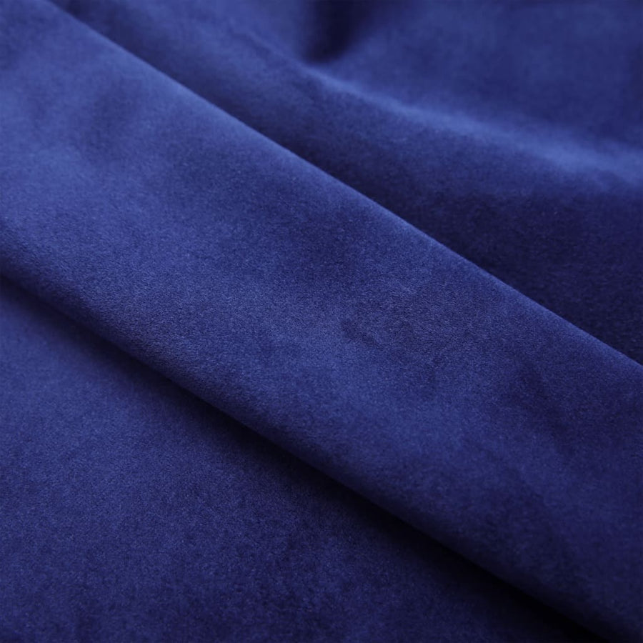 Gordijn Verduisterend Met Ringen Fluweel Blauw 140 x 175 cm Donkerblauw