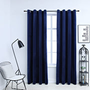 Gordijn verduisterend 2 st 140x175 cm fluweel blauw