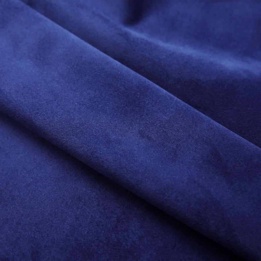 Gordijn Verduisterend Met Ringen 290X245 Cm Fluweel Blauw Donkerblauw