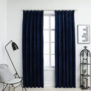 Gordijnen verduisterend 2 st 140x245 cm fluweel blauw