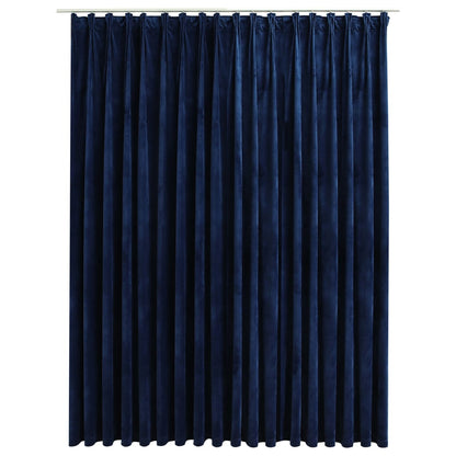 Gordijn Verduisterend Met Haken 290X245 Cm Fluweel Blauw Donkerblauw