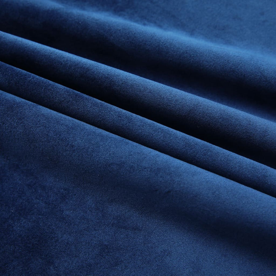 Gordijn Verduisterend Met Haken 290X245 Cm Fluweel Blauw Donkerblauw