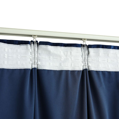 Gordijn Verduisterend Met Haken 290X245 Cm Fluweel Blauw Donkerblauw